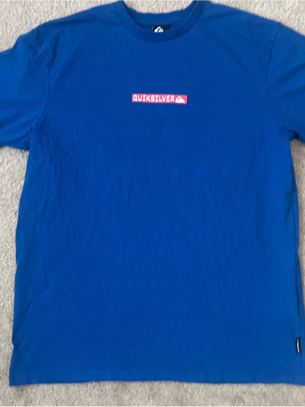 Quiksilver Men’s Royal Blue Box Logo T-Shirt Size XL